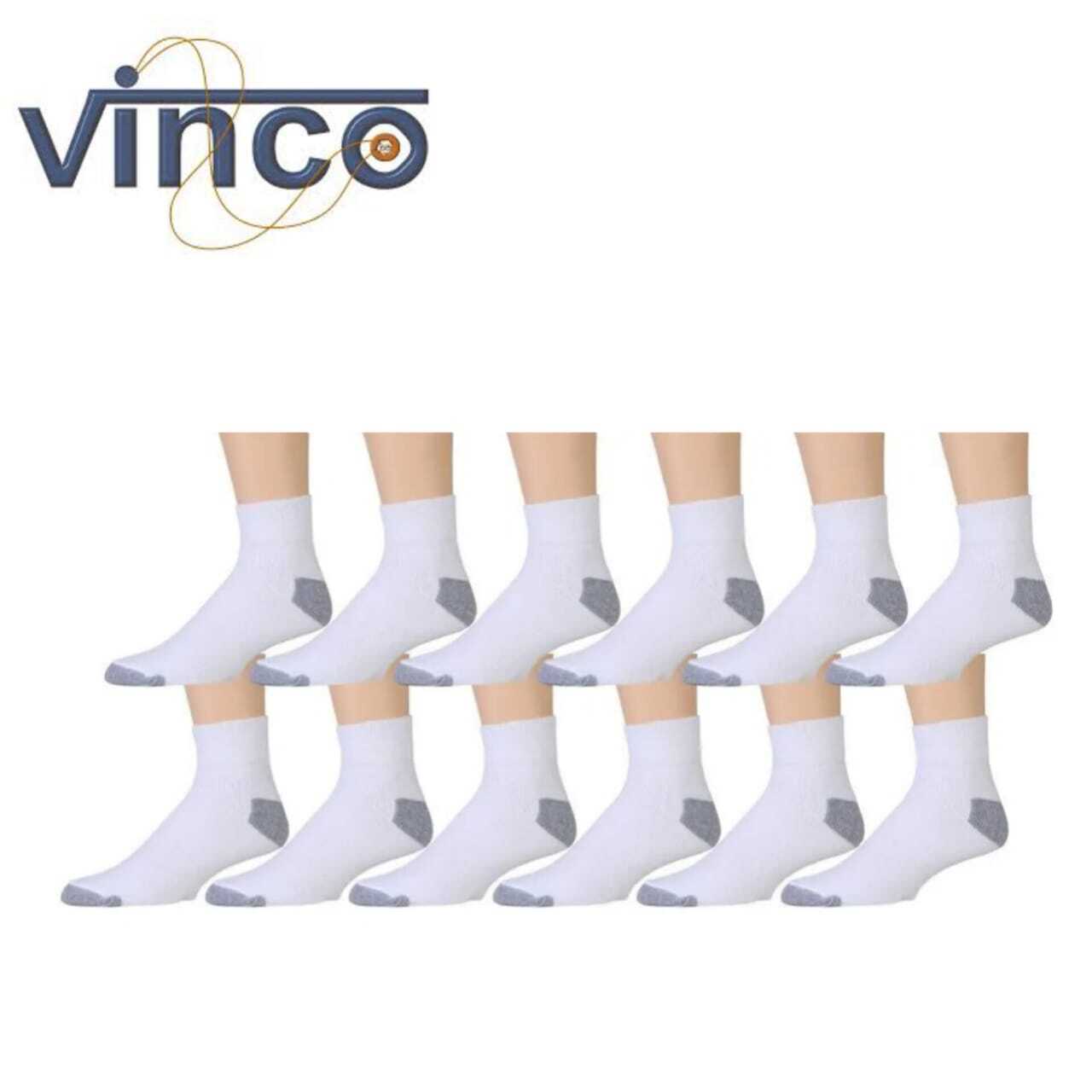 3 6 12 Pairs Mens Ankle Quarter Crew Sport Socks White 2 Tones Cotton 9-11 10-13