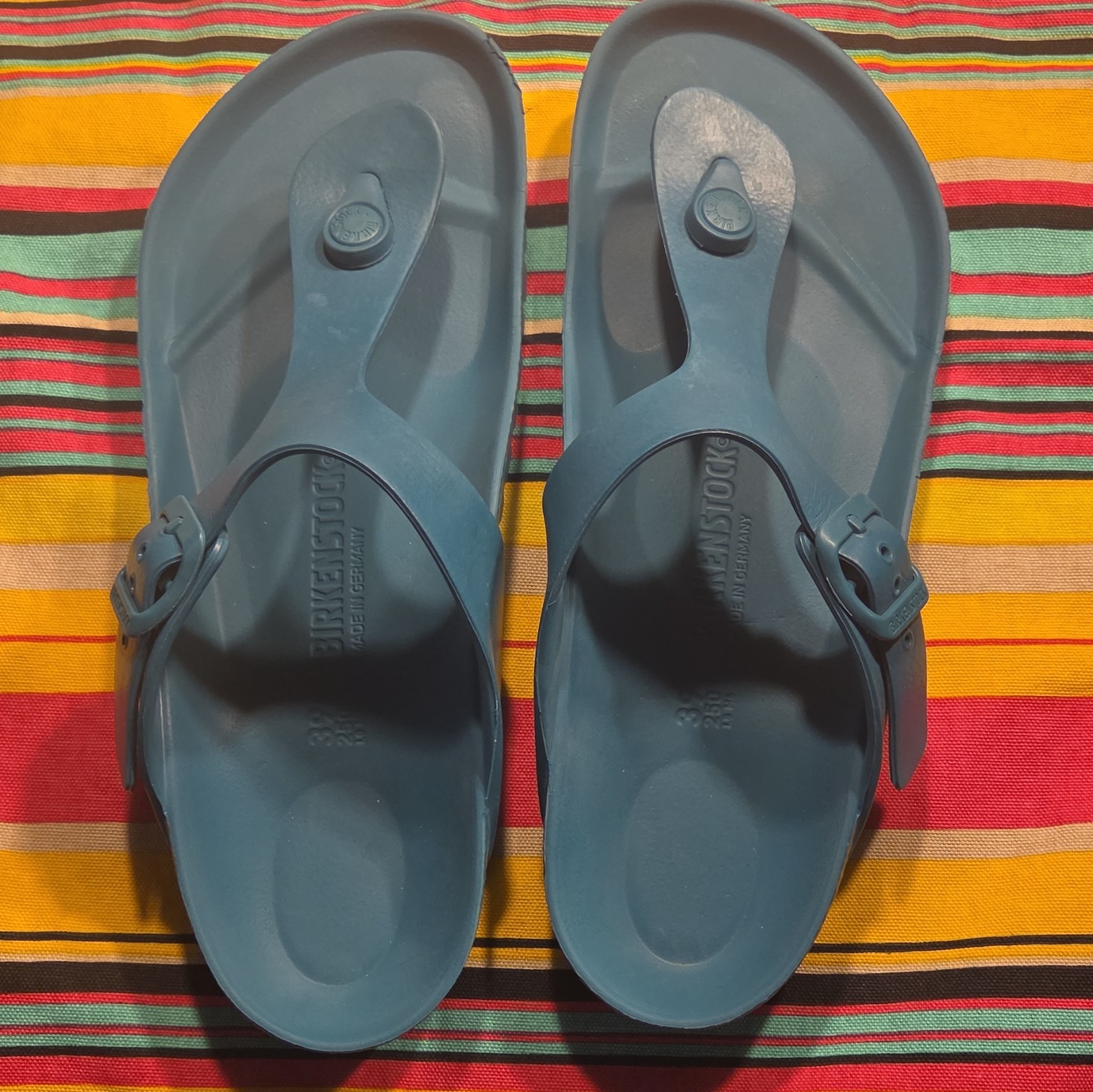 Birkenstock Women’s Turquoise Thong Sandals Gizeh EVA Waterproof EU 39 US 8 -8.5