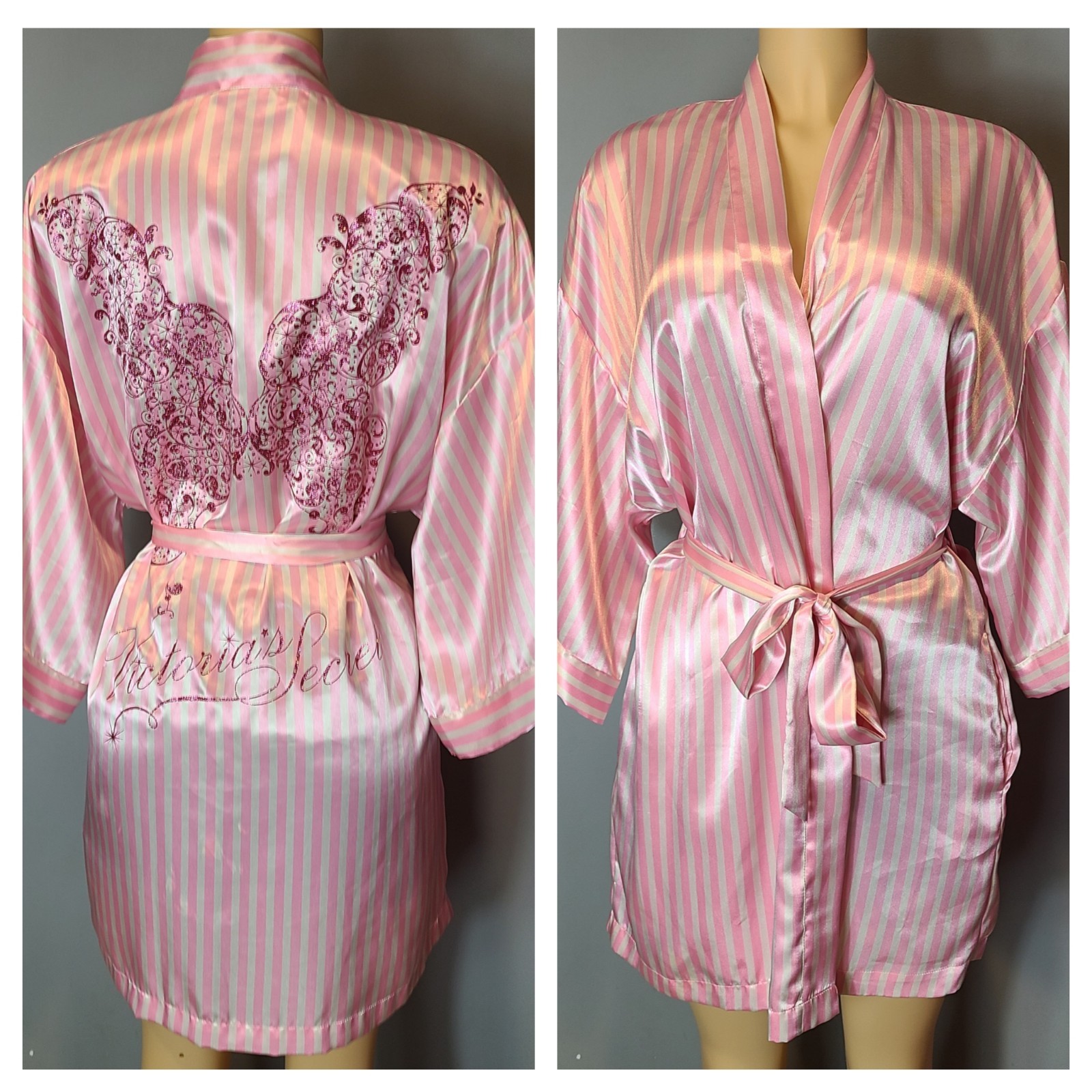 2009 Victoria’s Secret Fashion Show Robe OS Kimono Striped Butterfly Angel Wings