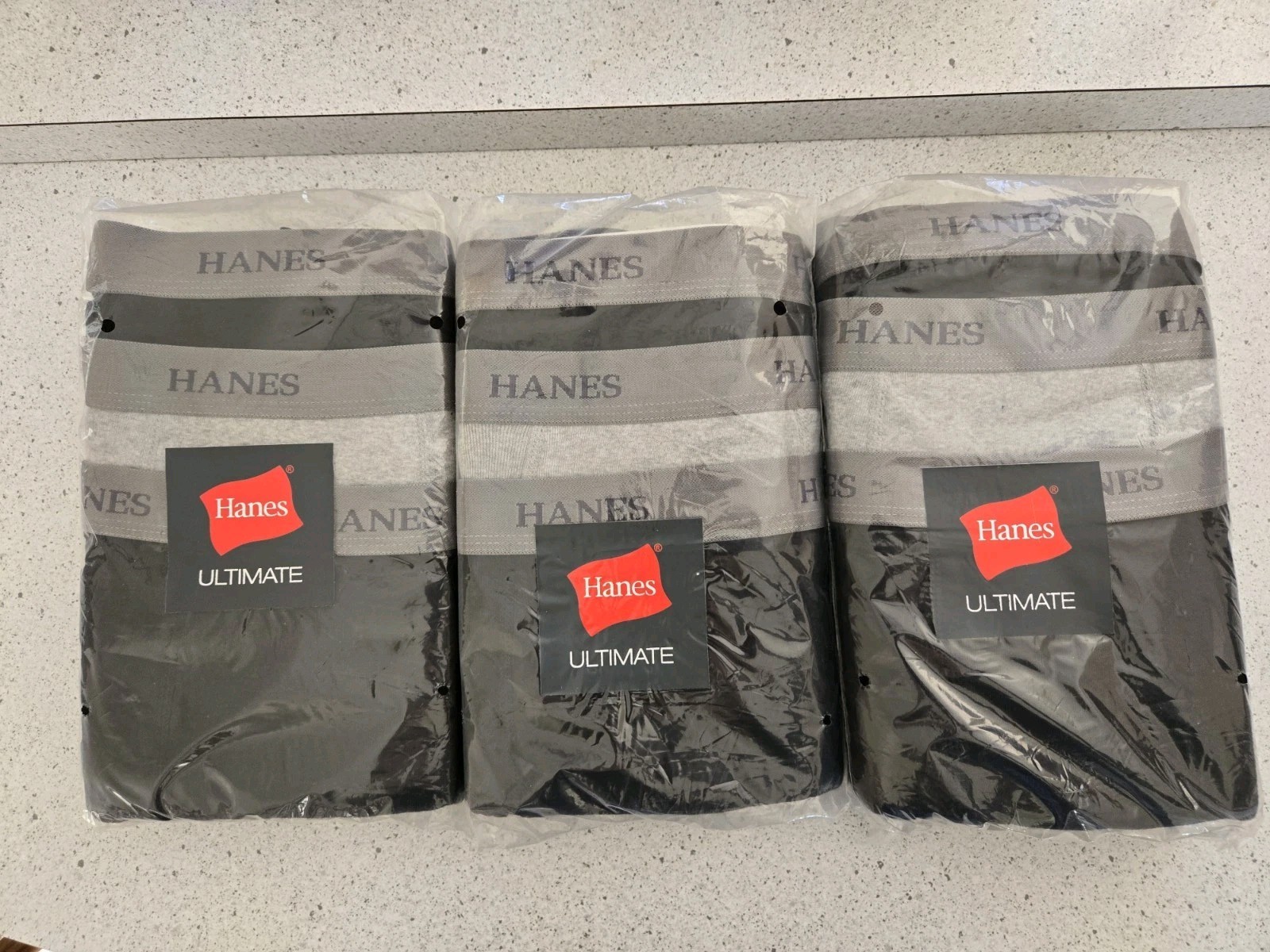 Hanes Men’s Big & Tall Ultimate Boxer Briefs 3-Pack, Tagless, 5XL, SEALED