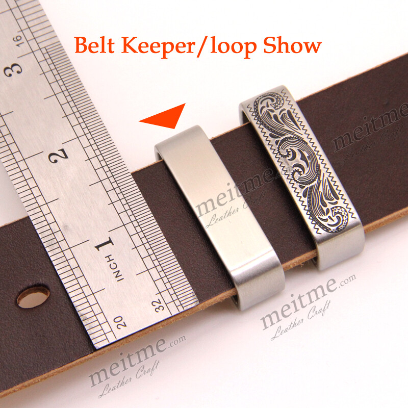 1 Pcs -Patterned loop Stainless Steel Belt Buckle – loop Belt Buckle Keeper 1.5