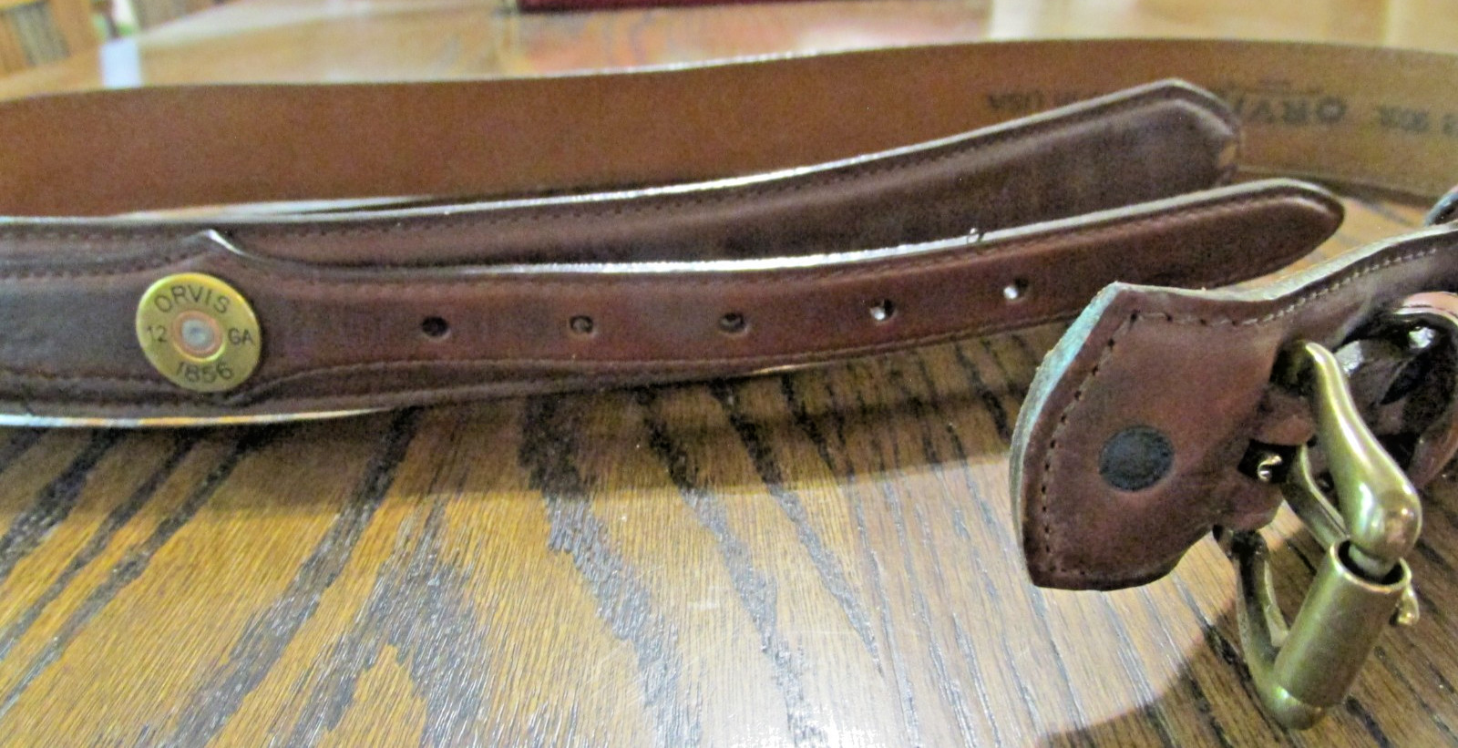 NEW MENS ORVIS 9G3L TOP GRAIN BROWN LEATHER SHOTGUN SHELL LEATHER BELT SIZE 38