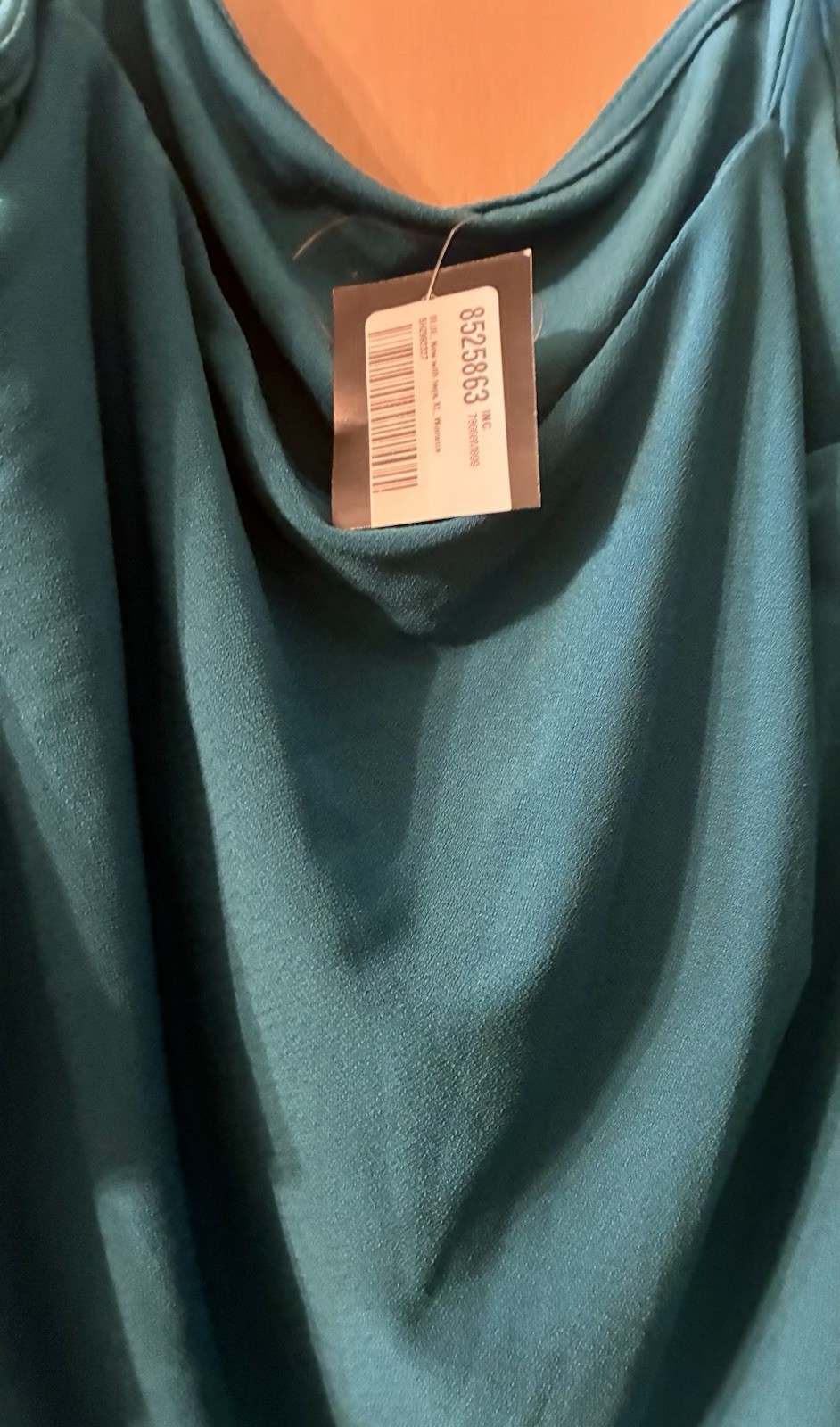 BEBE Blue Solid Cold Shoulder Off Shoulder Flutter Sleeve Blouse Womens XL