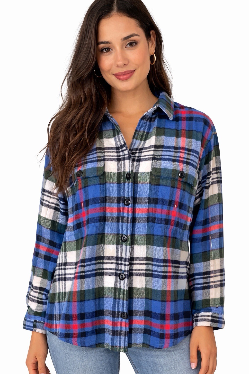Madewell Womens heavy weight flannel plaid button down shirt Medium Cabin