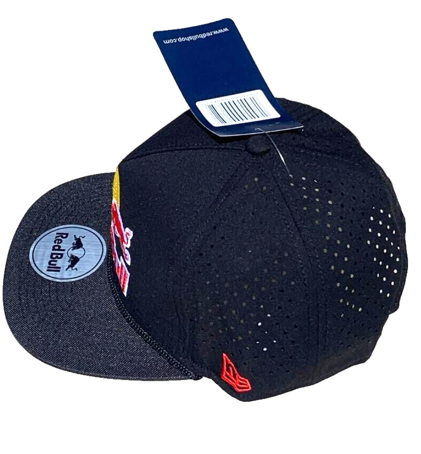 Black Performance Flat Brim Cap w/Black Rope. 3 Logos. BMX. MotoGP. Motocross.