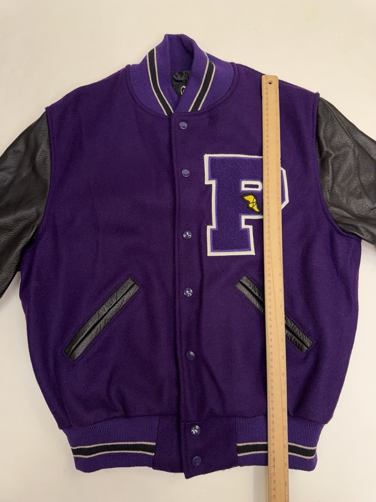 Dehen 1920 Portland Varsity Jacket Bomber Men’s Medium Purple 100% Wool Leather