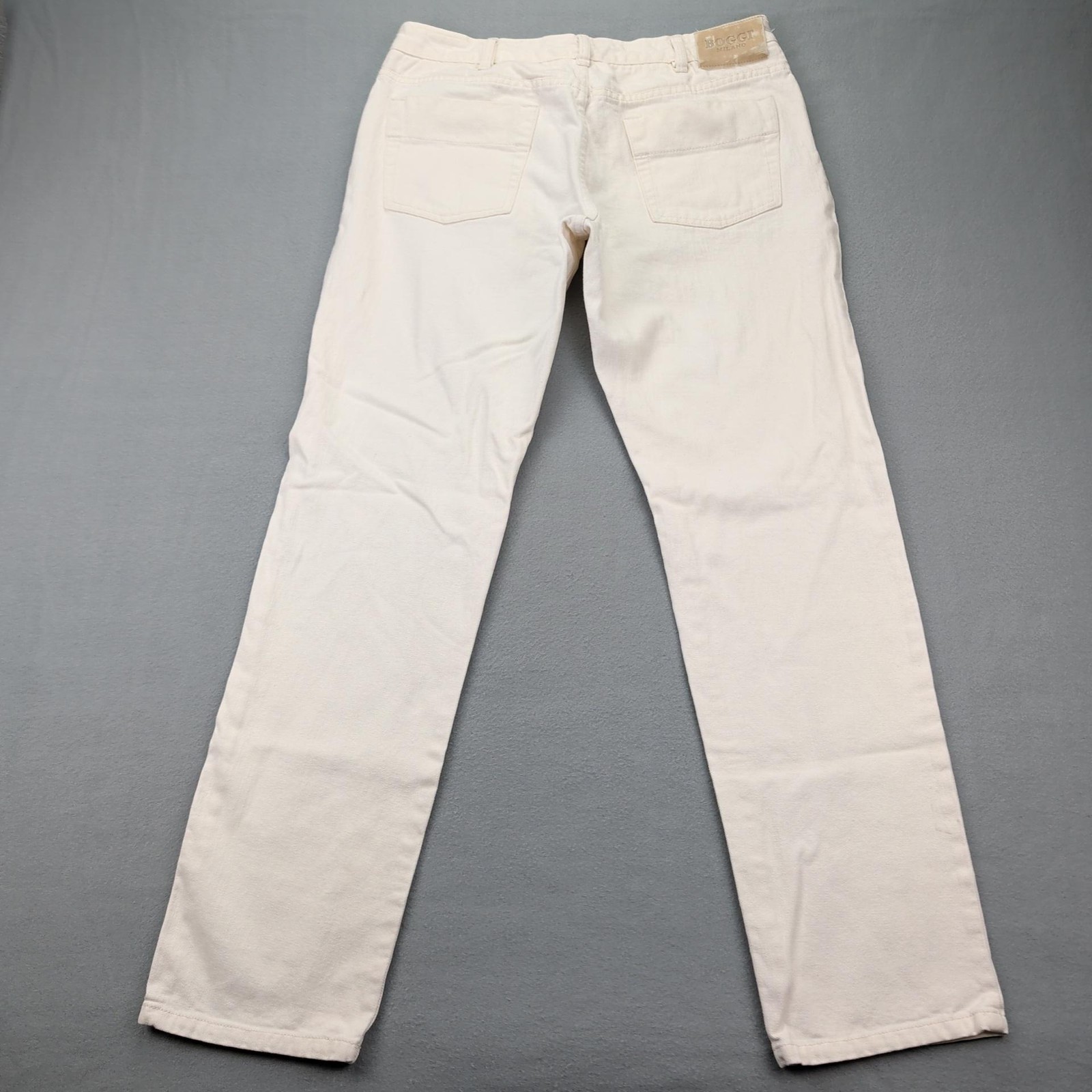 Boggi Milano Jeans Mens 36 White Denim Straight Leg 5-Pocket Zip Fly Casual
