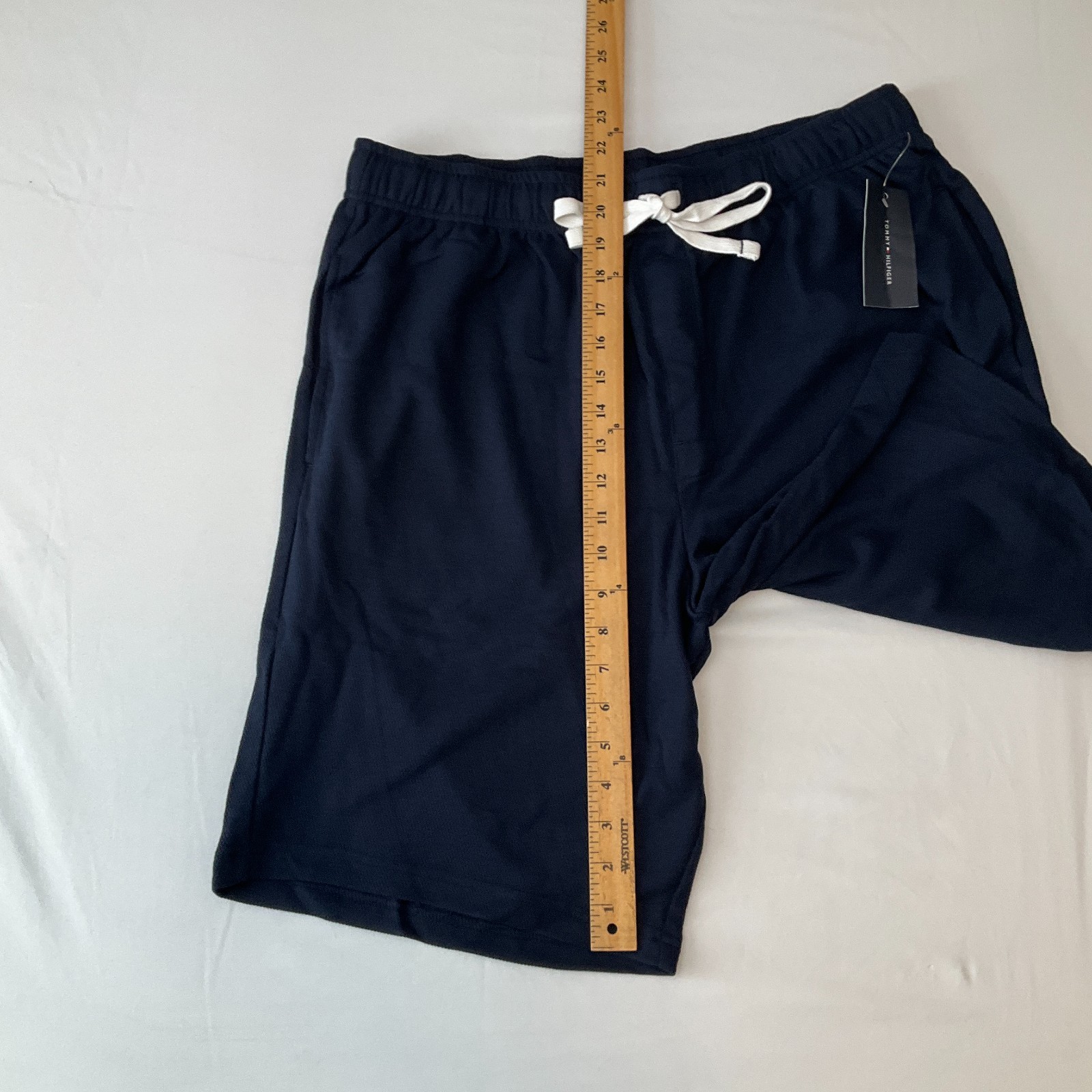 Tommy Hilfiger Shorts Mens Size L Blue Stretch Pockets Drawstring Sleepwear