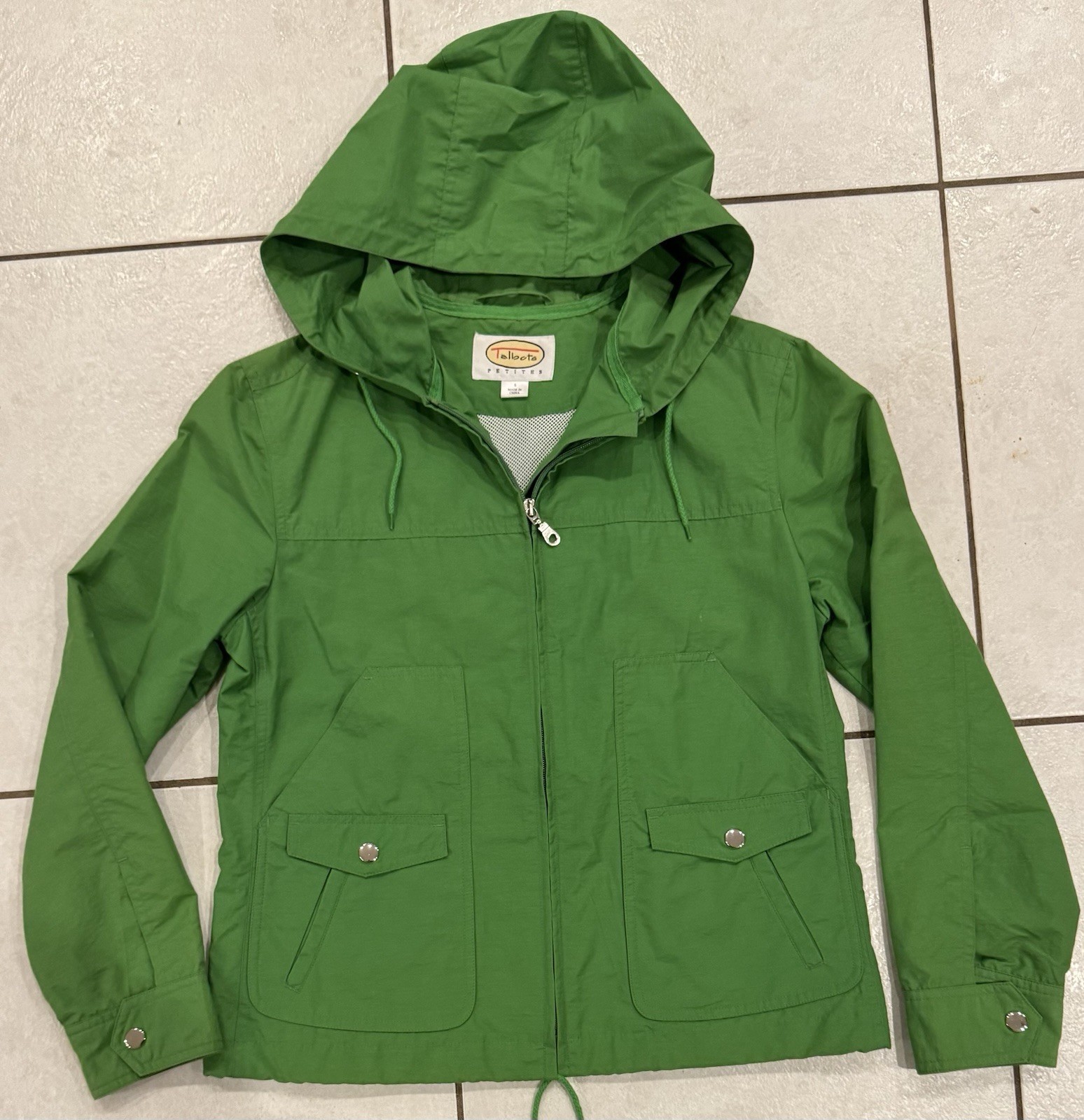 Talbots Petite Women’s Green Hooded Lightweight Casual Sporty Jacket GREEN SMALL