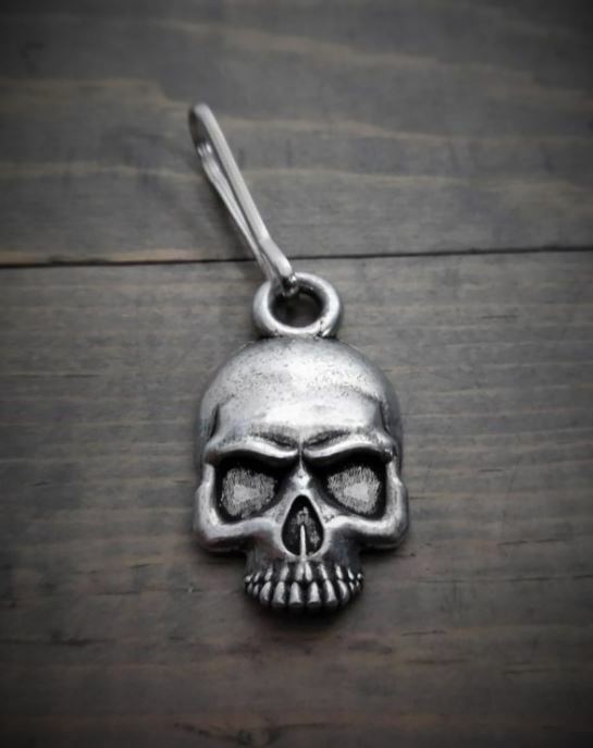 Skull Zipper Pull Motorcycle Ride Biker Accessory Gift Charm BZP-26 Made in USA