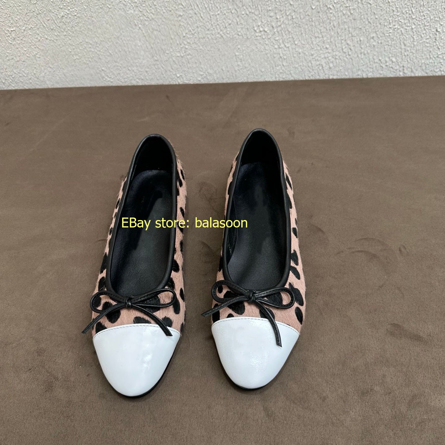 Spring Summer 2026 Genuine Leather Spliced Leopard Single Shoes Multi-Style35-43