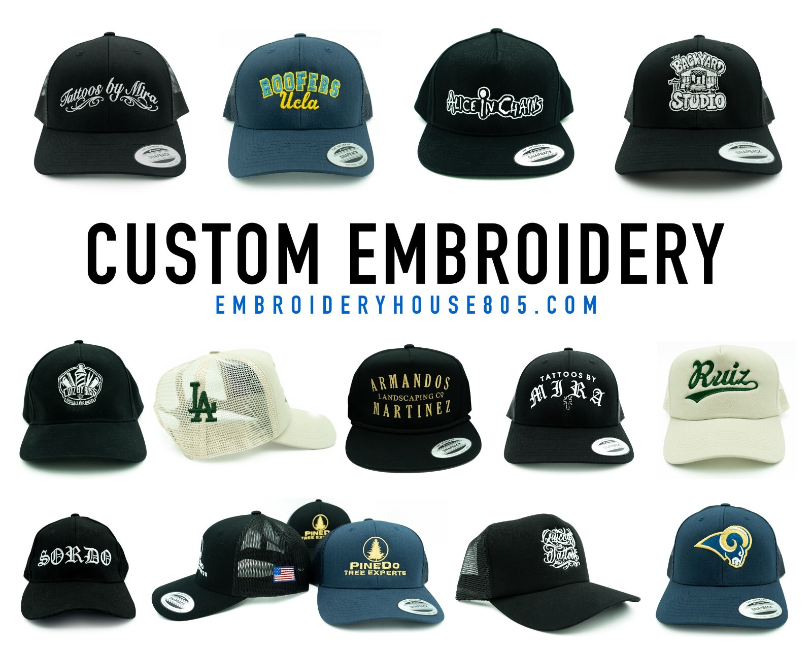 Custom Logo Hat Embroidery – Hat with your logo – Hat, Snapback, Trucker Hat