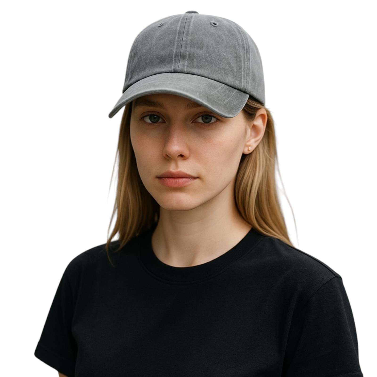 Men’s Cotton Baseball Cap Polo Style Solid Adjustable Dad Hat Washed Ball Cap