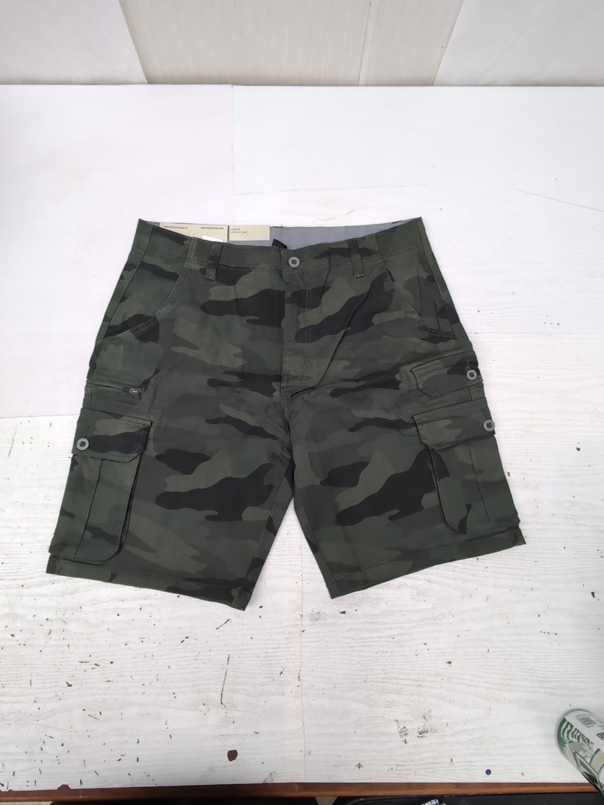 Iron Co Stretch Cargo Shorts Regular Fit Cotton Blend Jungle Camo Sz 36 BR1