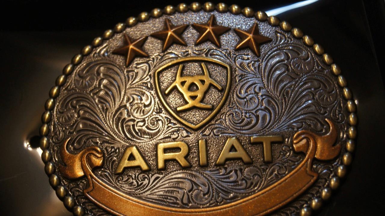 Ariat Western Belt Buckle Oval Stars Logo Silver A37055