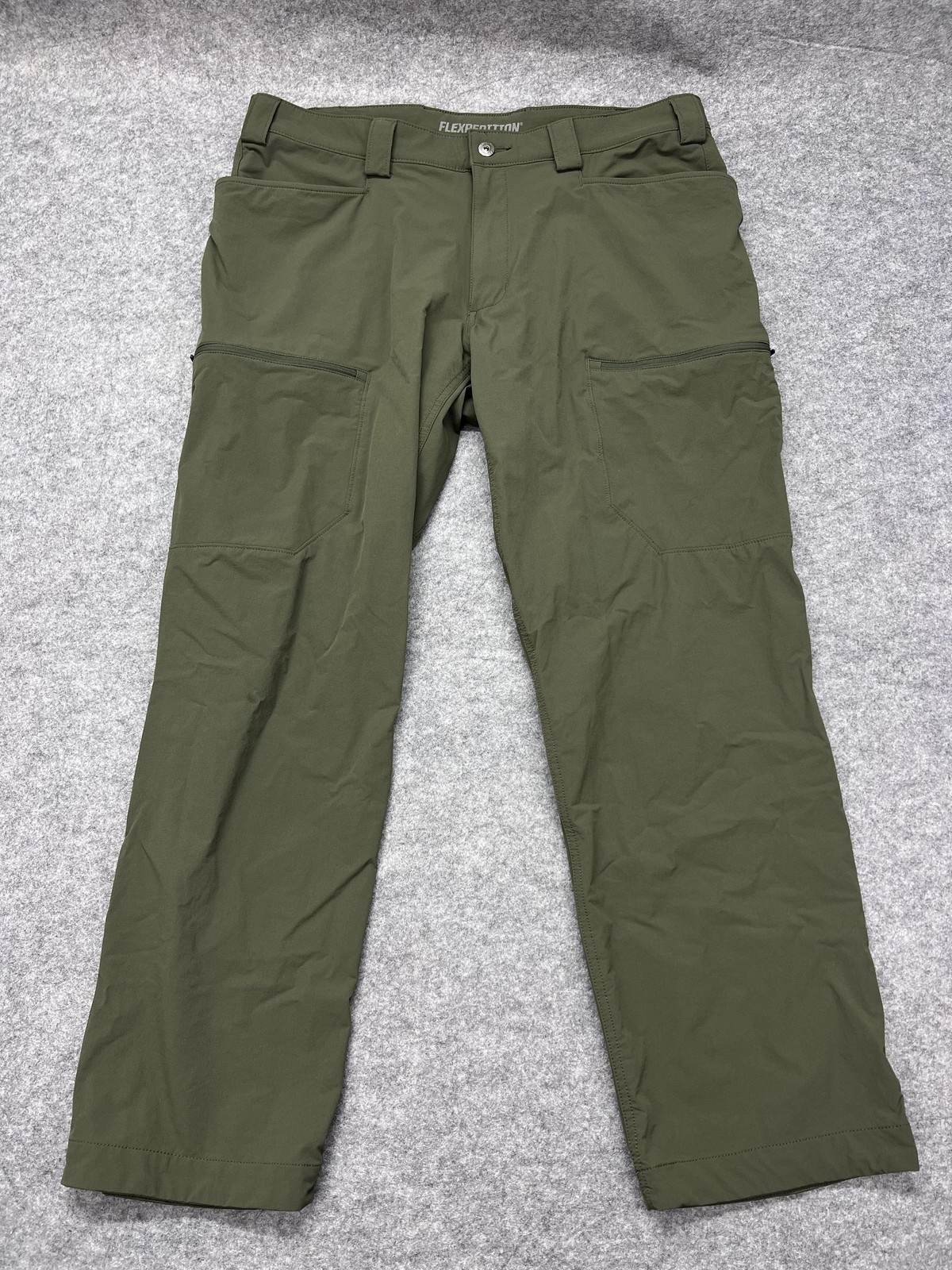 Duluth Trading Co Flexpedition Pants Mens 38×32 Green Cargo Hiking Stretch