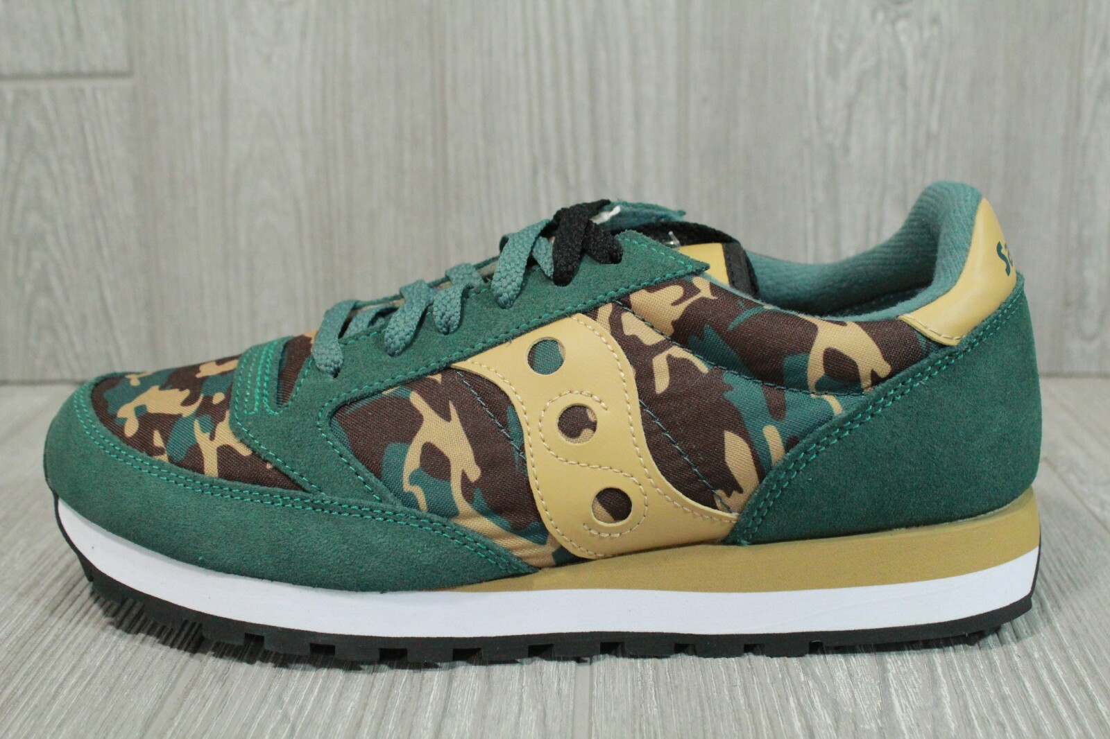Rare Saucony Jazz Uomo Camo Green Brown Shoes S2044-584 Mens Size 8.5 – 10.5