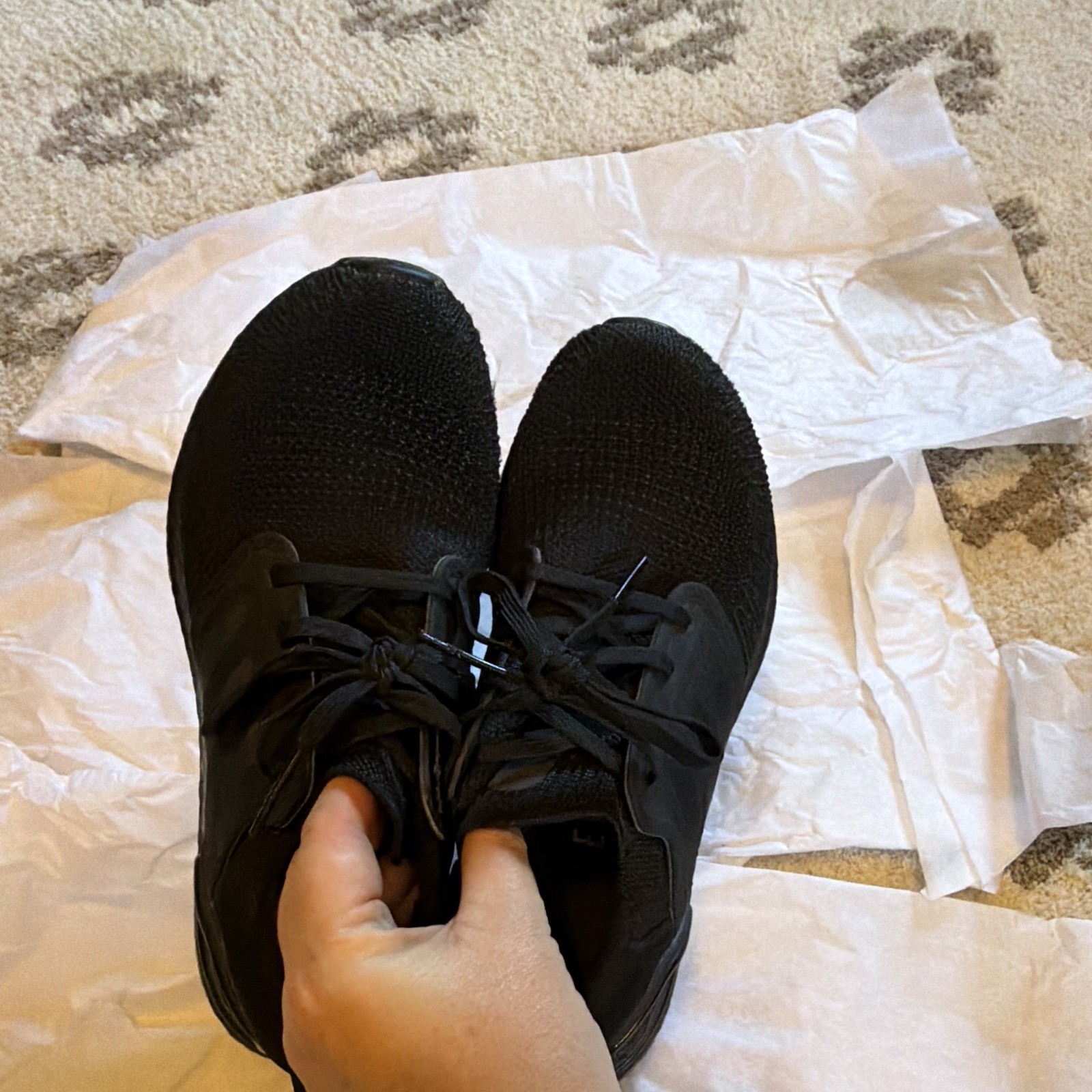 adidas UltraBoost Men’s Black Knit Breathable Low Top Lace-Up Sneakers