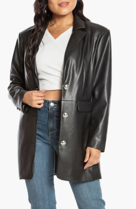 Juicy Women’s Oversize Faux Leather Trench Coat Black, Ginger Size S, M NWT $165