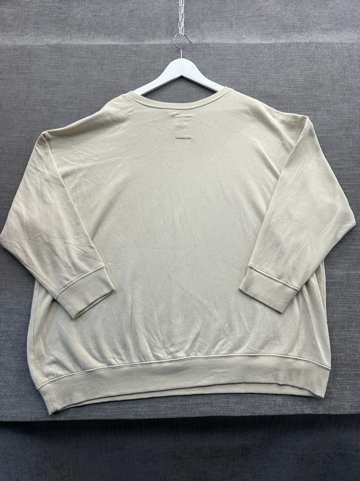 Peanuts Hybrid Apparel Sweatshirt Womens 4 Beige Graphic Cotton Lined Ribbed