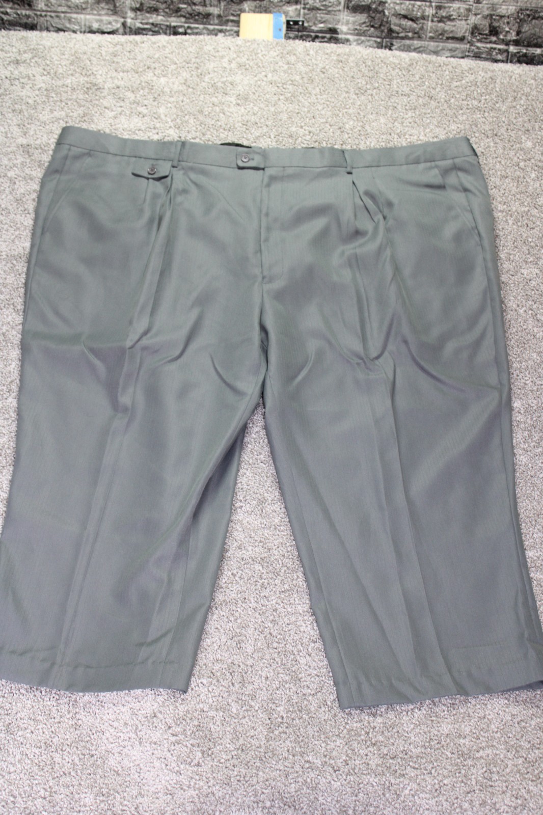 Fortino Landi Dress Pants Mens 56R Gray 60X28 Pleated Dry Clean