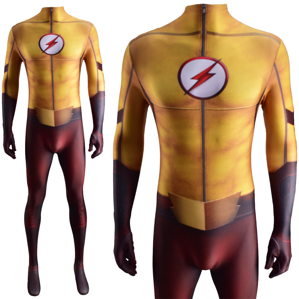 2021 Kid Flash Jumpsuit The Flash Bodysuit Cosplay Costume Halloween Adult Suit