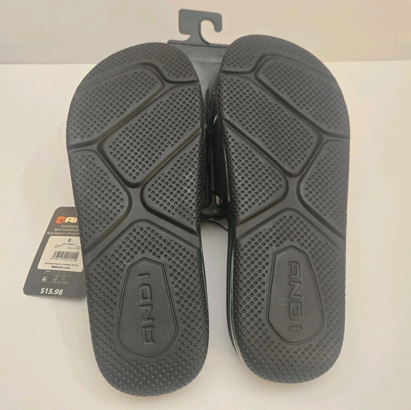 AND1 Timeout Slides Mens Size 8 Black Lime NEW W/ Tags Rare Streetwear Sandals