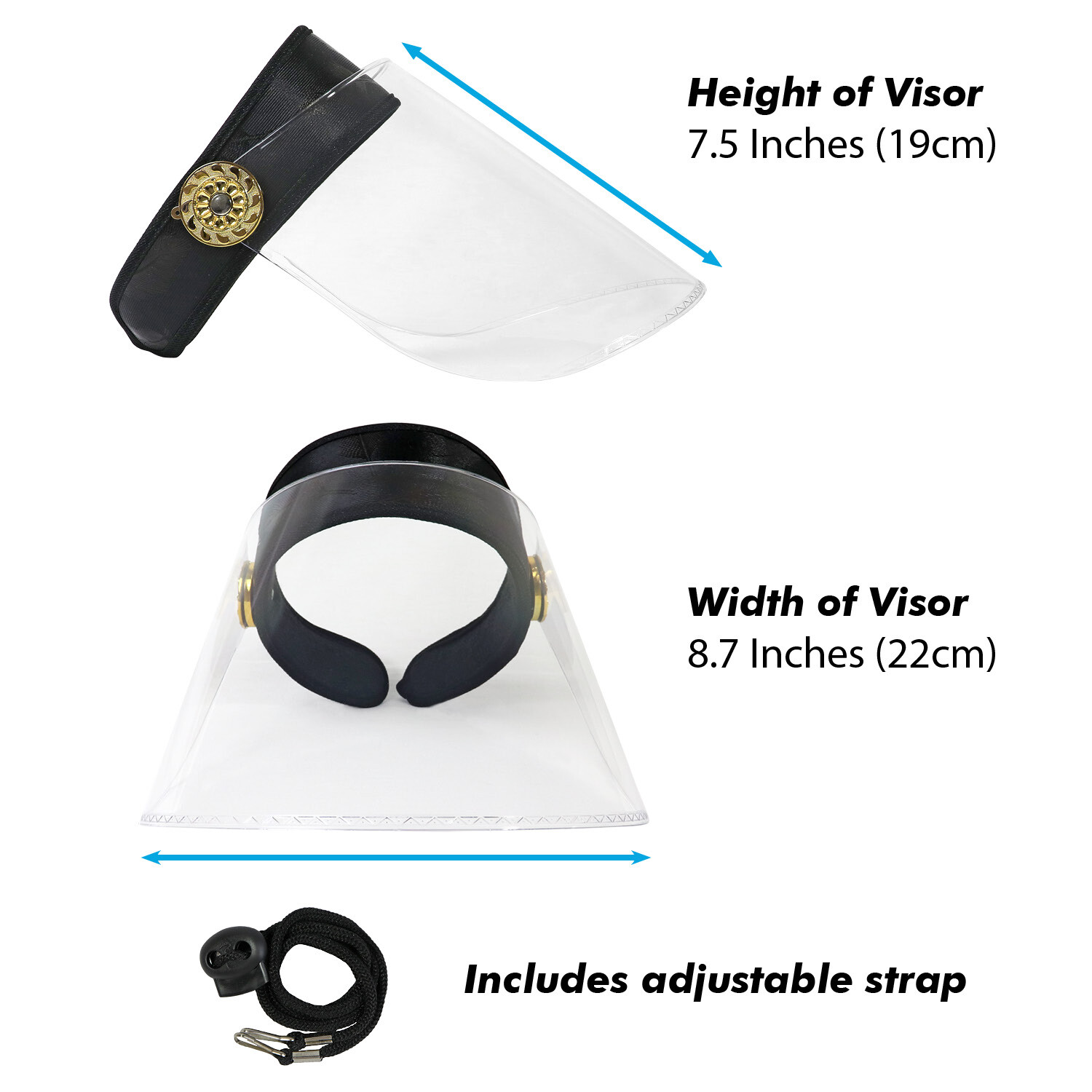 Clear Visor Hat Transparent Headband Face Shield Hat Protection Indoor Outdoor