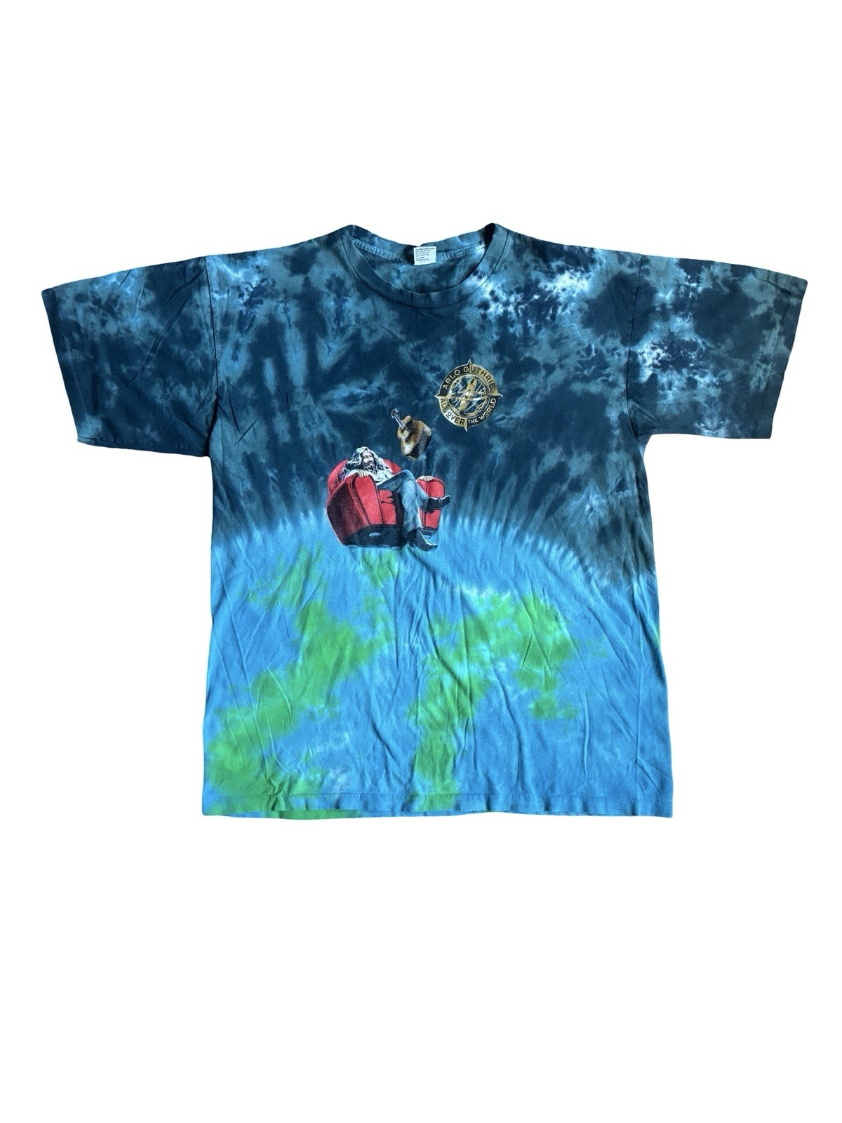 Vintage 90s Arlo Guthrie All Over The World Tour Single Stitch T-Shirt Size XXL