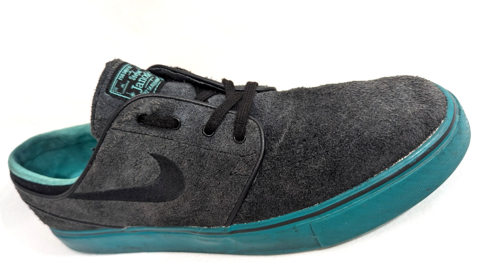 NIKE SB Zoom STEFAN JANOSKI 333824-053 Men’s Size US 10.5/44.5 Gray Suede Teal *