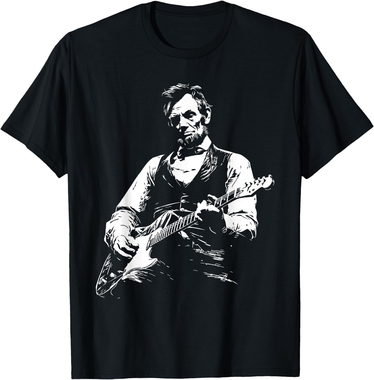 President Abraham Lincoln Playing Guitar Abe Lincoln Unisex T-Shirt, Gildan 5000
