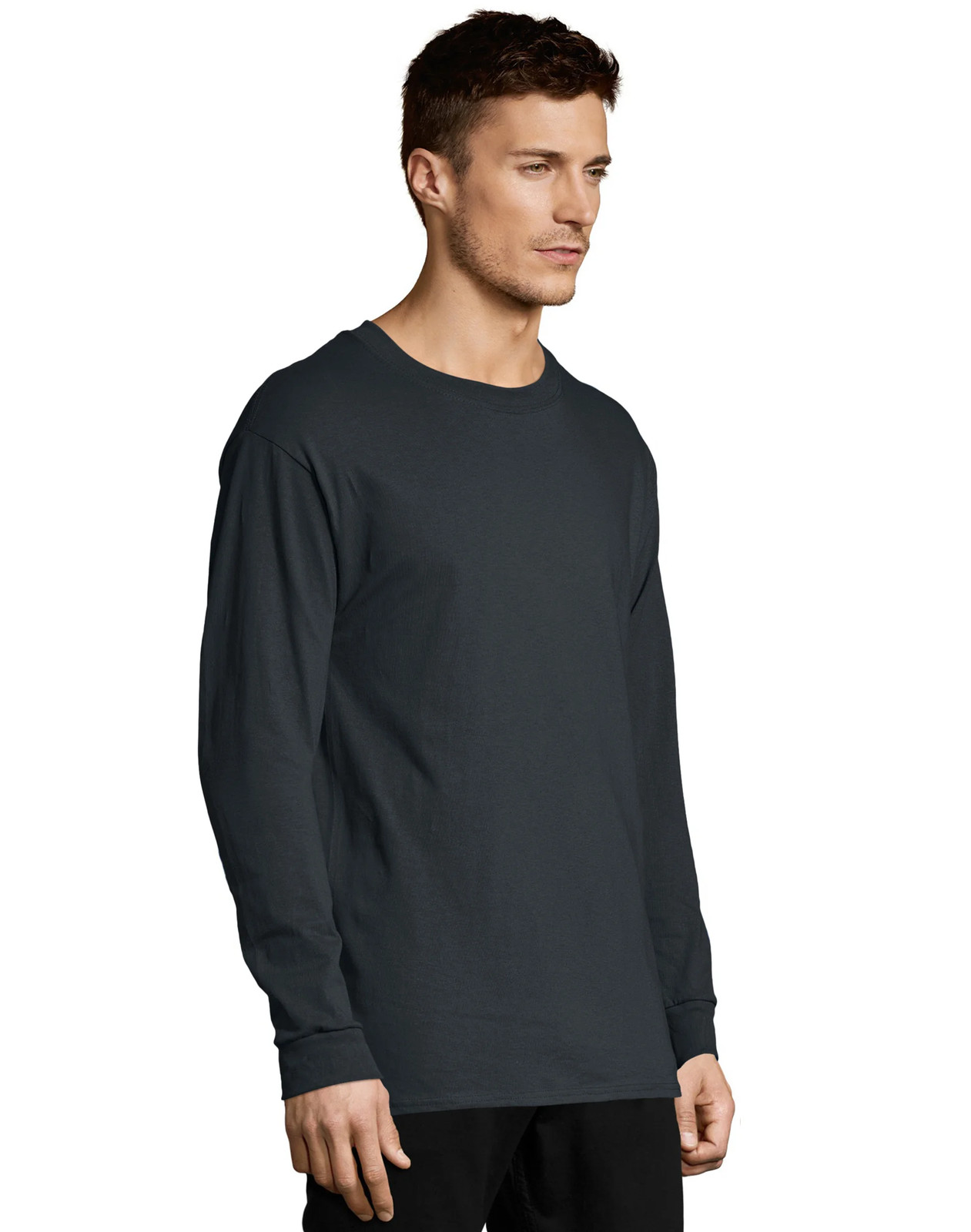 Hanes Essentials Men’s Cotton Long Sleeve T-Shirt, Value 4-Pack