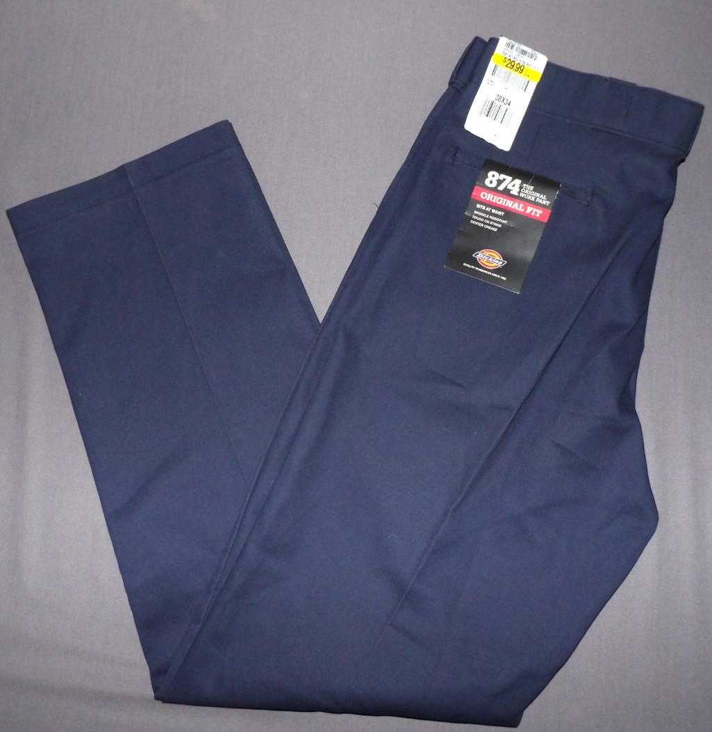 NEW! DICKIES Navy Blue 874 Original Fit Work Pants Men’s 38 X 34 NWT!