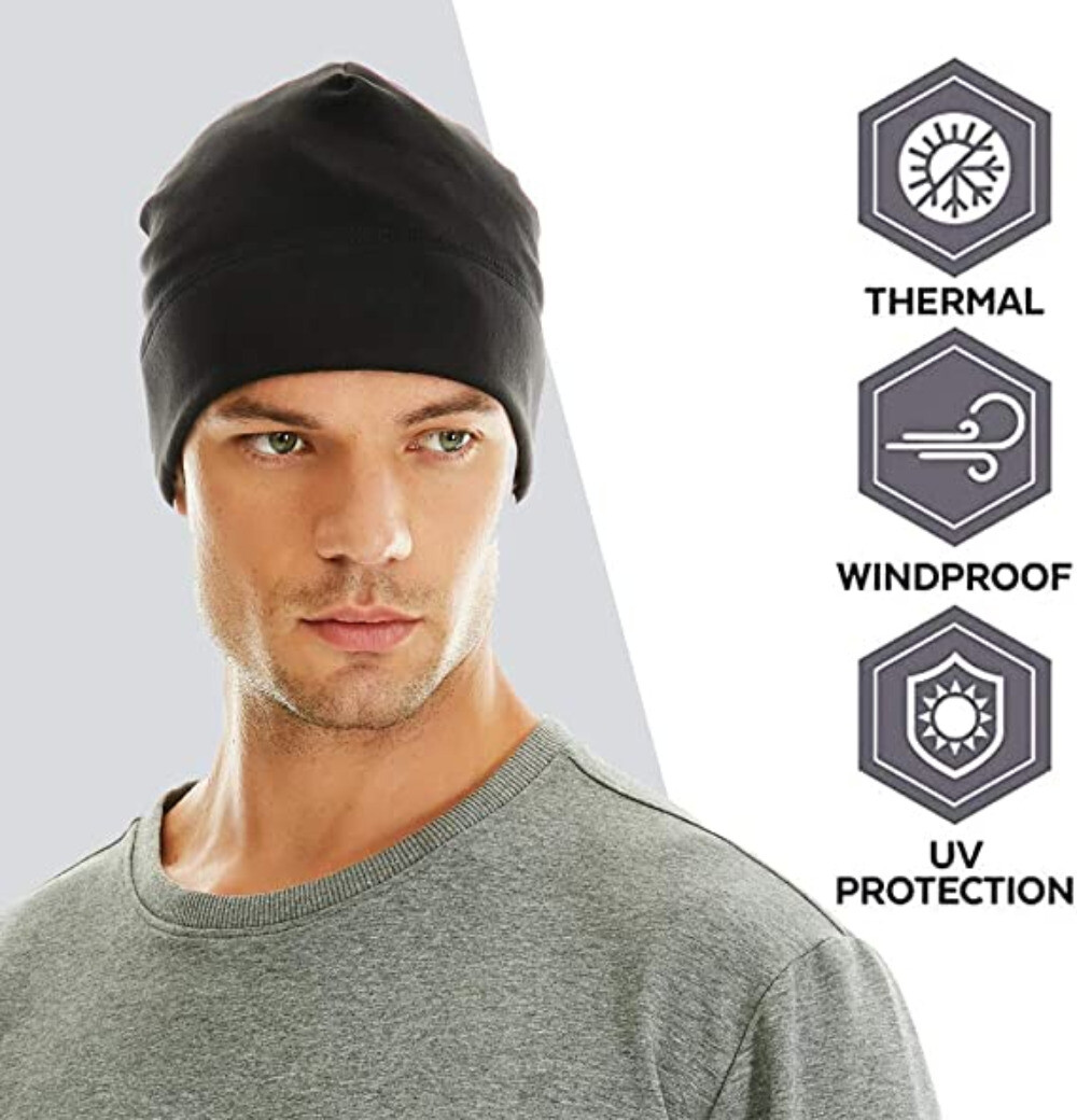 Winter Fleece Windproof Warm Hat Skull Cap Running Beanie Hat for Men Women US