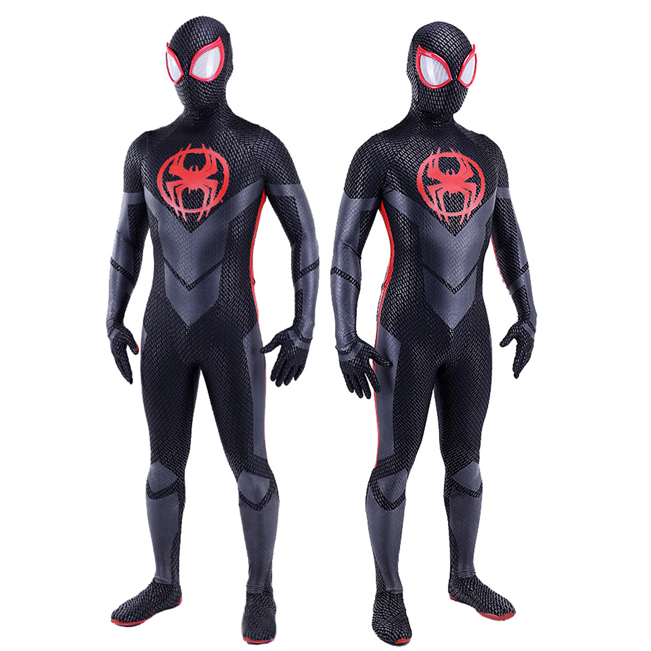NEW Upgraded Miles Morales Spiderman Jumpsuit Armor Costume Cosplay COS