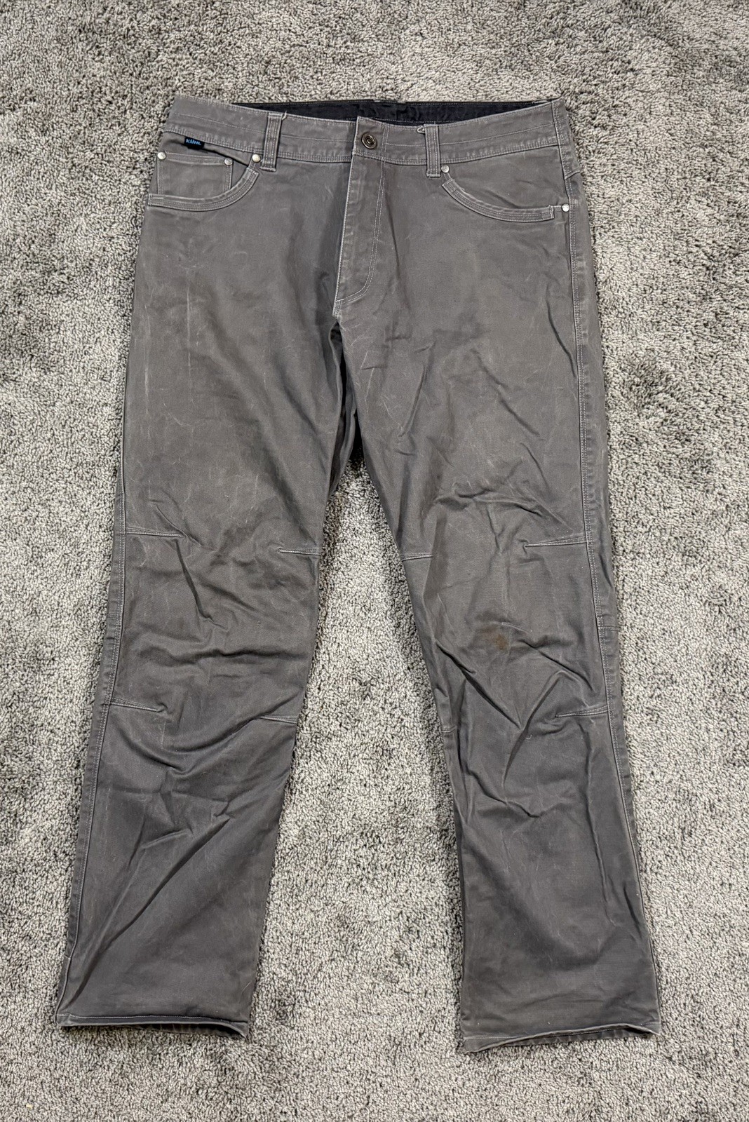 Kuhl Rydr Pants Mens 34×32 Gray Vintage Hiking Camping Outdoor Patina Dye Canvas