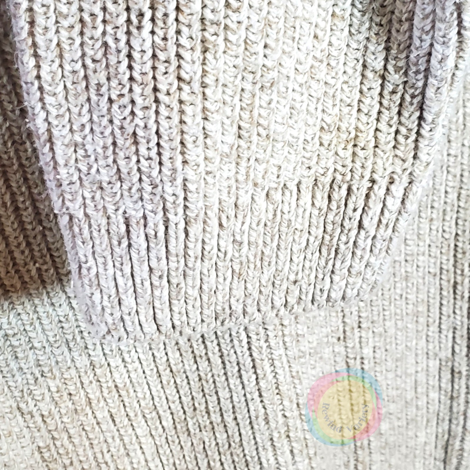 Vtg 90s Eddie Bauer Mens Quarter Zip Sweater M USA Ribbed Chunky Knit Oatmeal