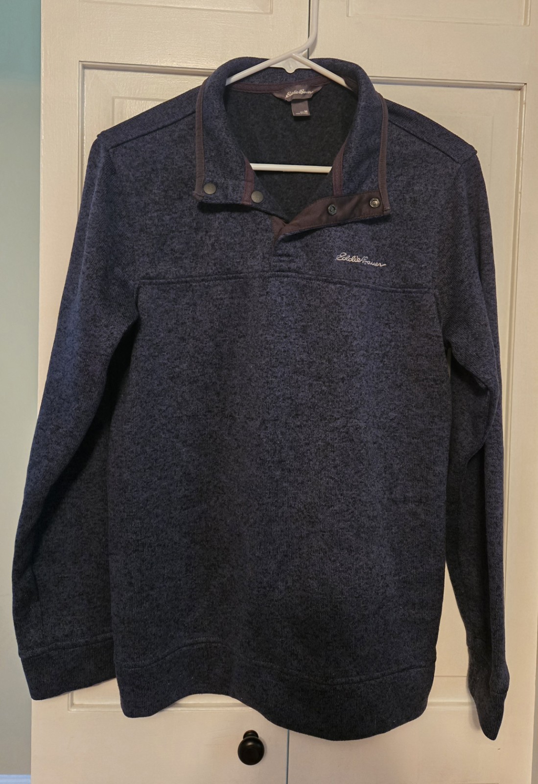 Eddie Bauer Pullover Mens Dize M Charcoal Gray Outdoor Hiking 1/4 Button 1T