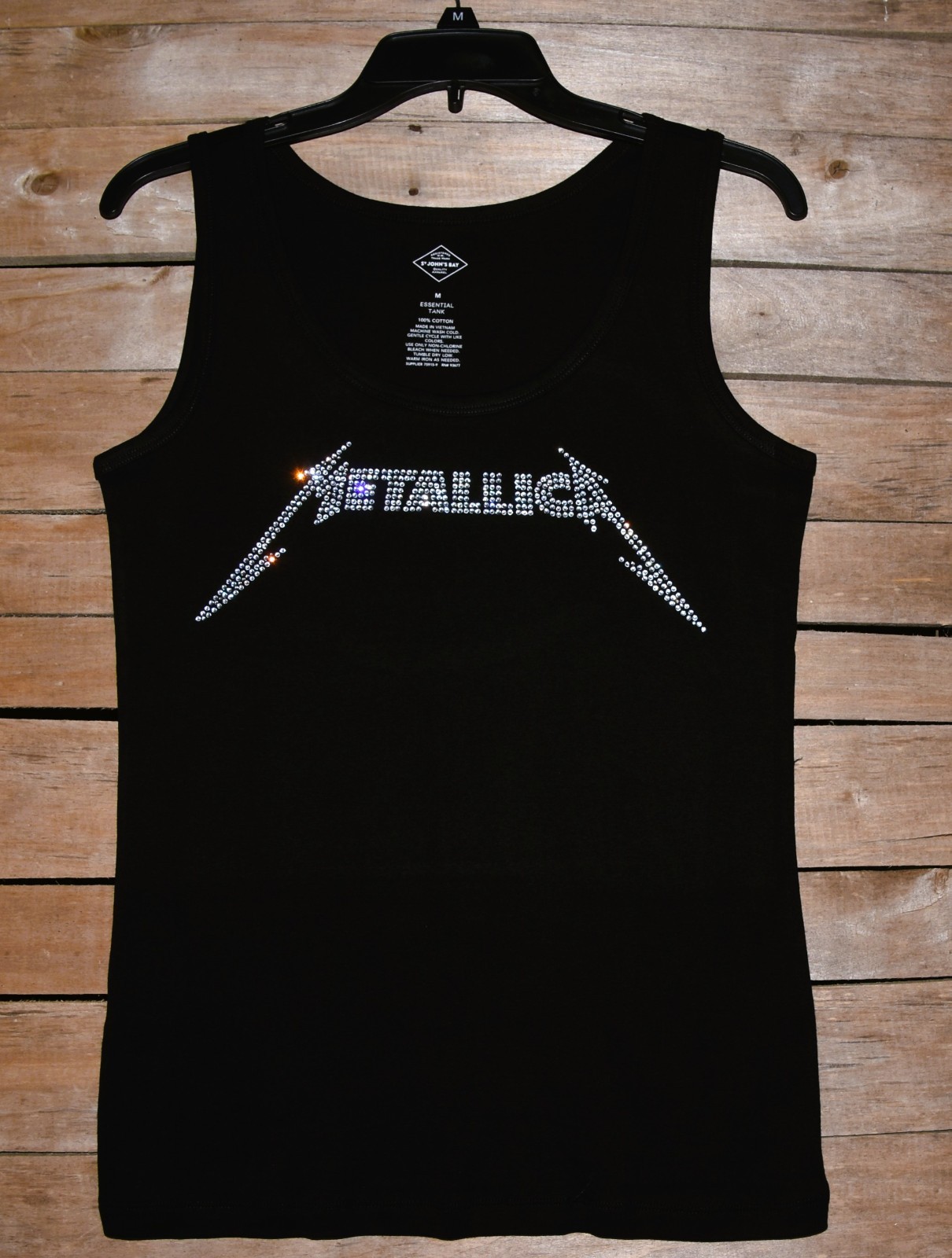 Metallica rhinestone bling shirt or tank XS S M L XL XXL 1X 2X 3X 4X 5X clear