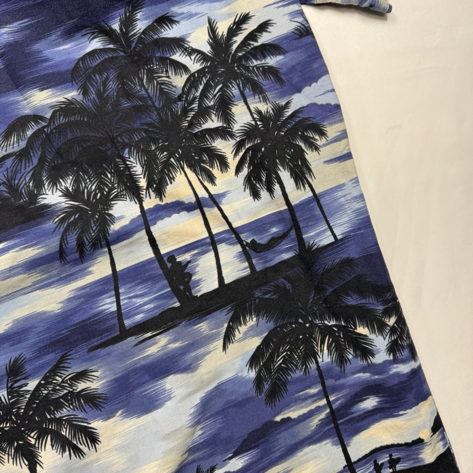 Vintage RJC Shirt Mens XL Blue Hawaiian WW2 Vought F4U Corsair AOP Made In USA