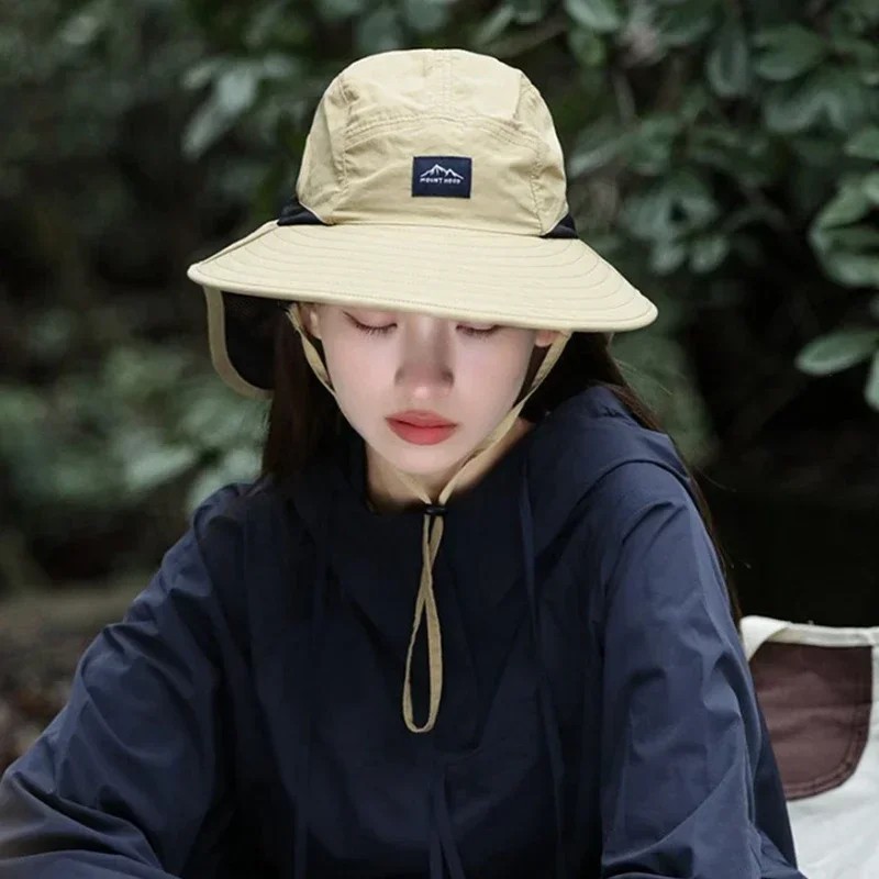 Summer Wide Brim Waterproof and Quick-drying Panama Caps Outdoor Visor Bucket