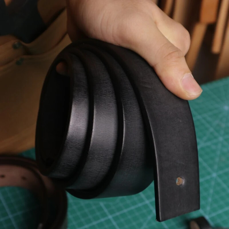 3.8CM Width 4.5MM Thickened Cowhide Cow Strap Genuine Leather Men Belt No Buckle