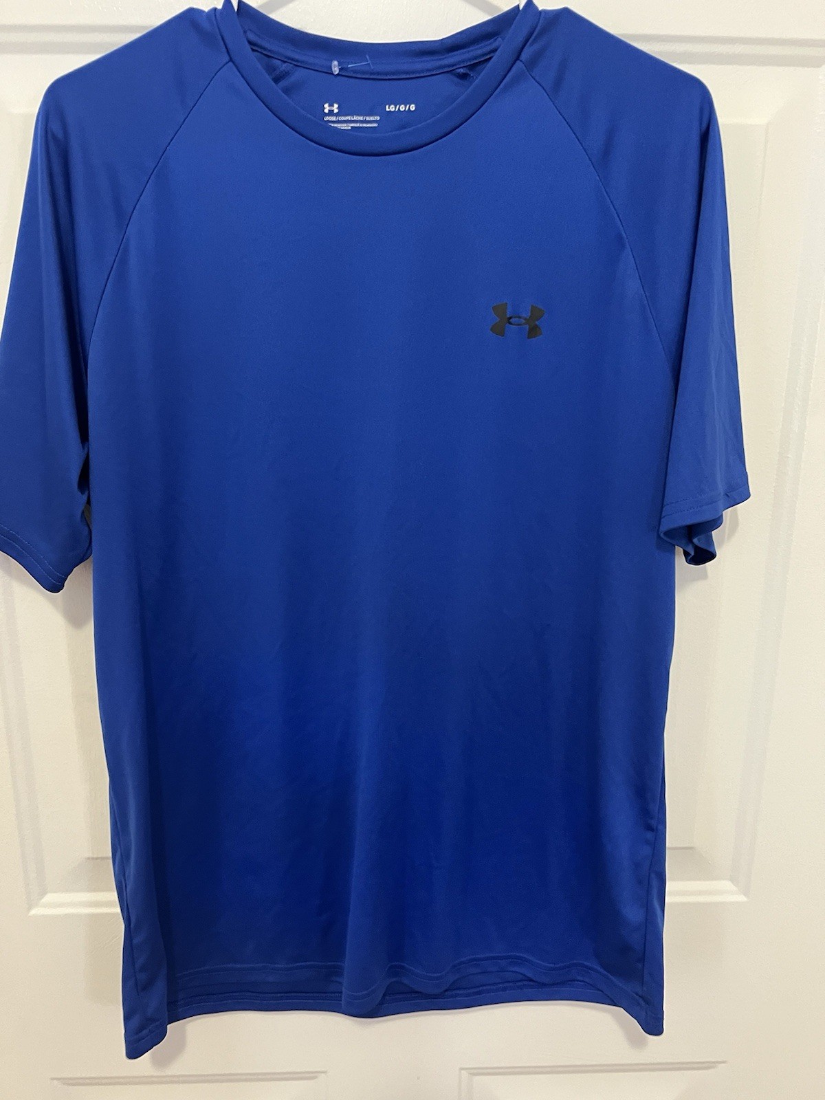 Under Armour HeatGear Lightweight Loose Fit T-Shirt Blue Crew Neck Short L