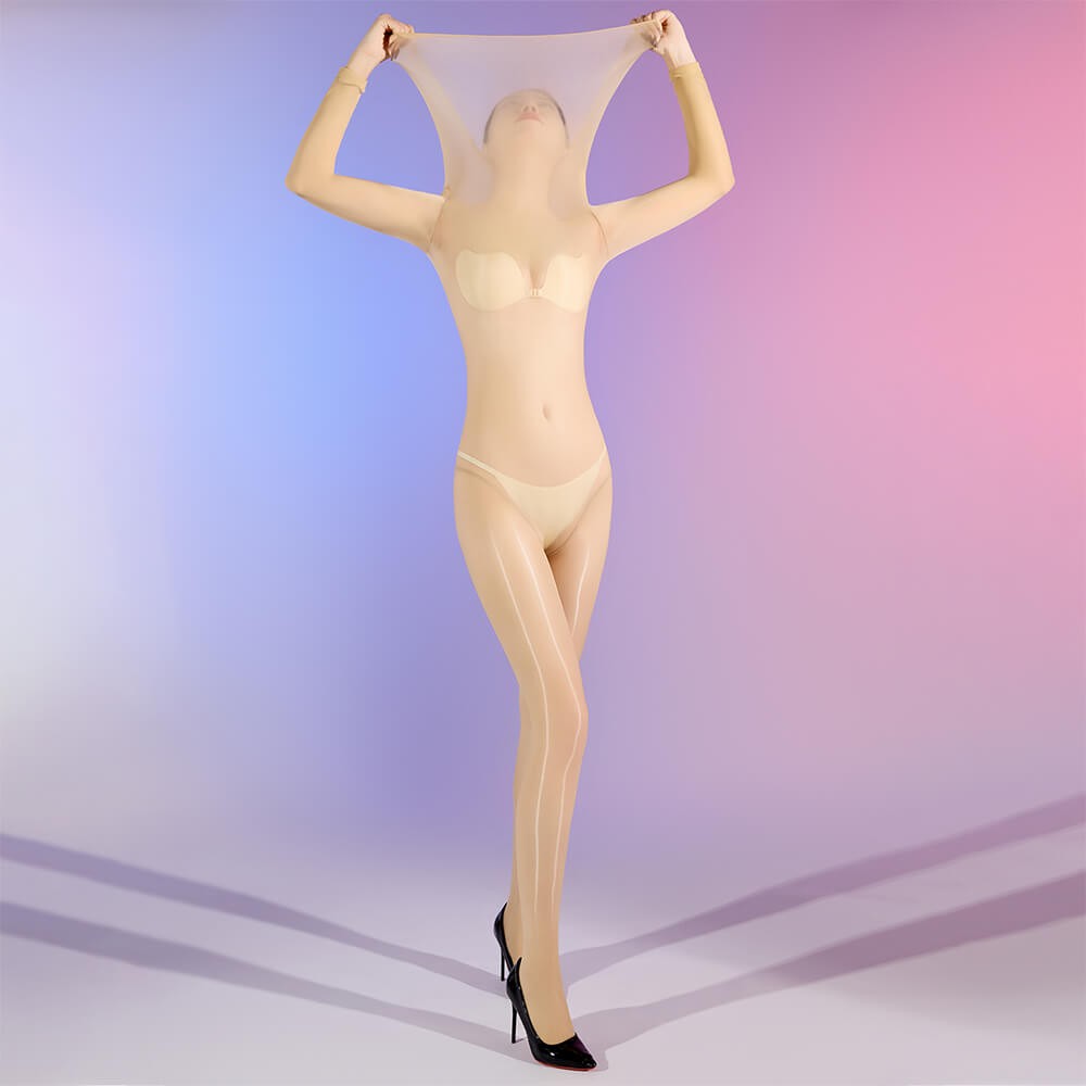 Oil Glossy Bodystocking Ultra Sheer Shiny Catsuit Bodysuit Pantyhose Jumpsuit