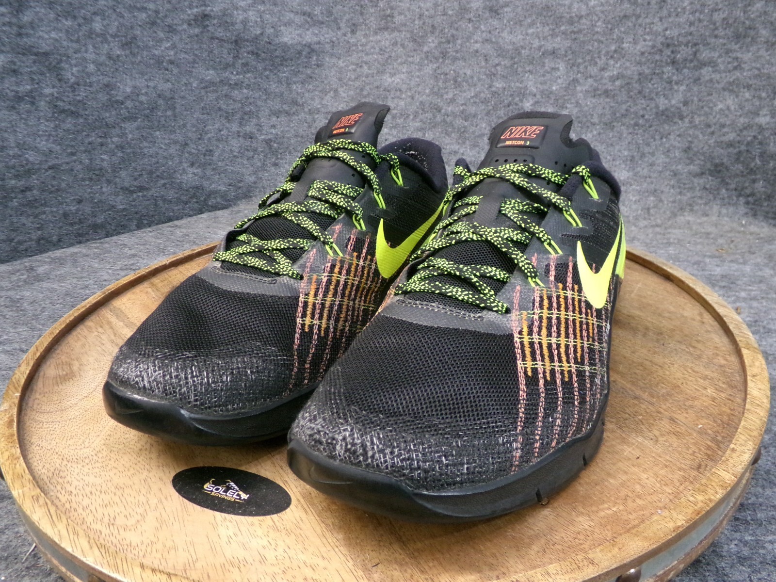 Nike Metcon 3 Black Volt Hyper Crimson Black Neon Green Shoes Men’s Size 10.5