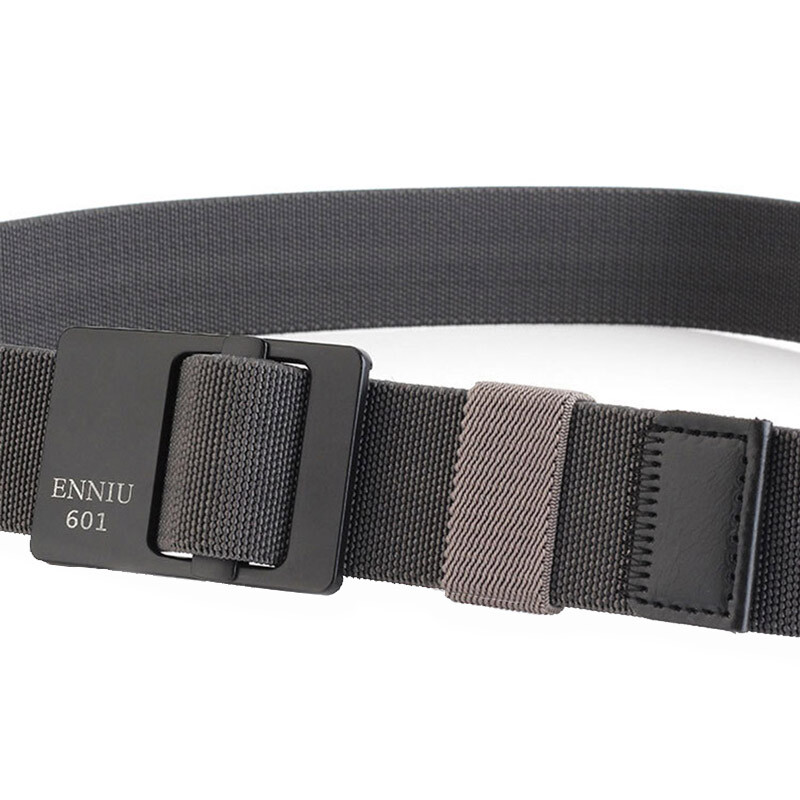 Men’s Elasticated Stretch Woven Belt Casual Outdoor Belt Alloy Buckle Belt