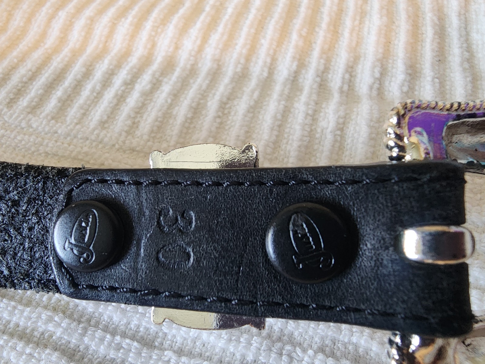 Justin Western Belt Concho Accents Black Silver Size 30