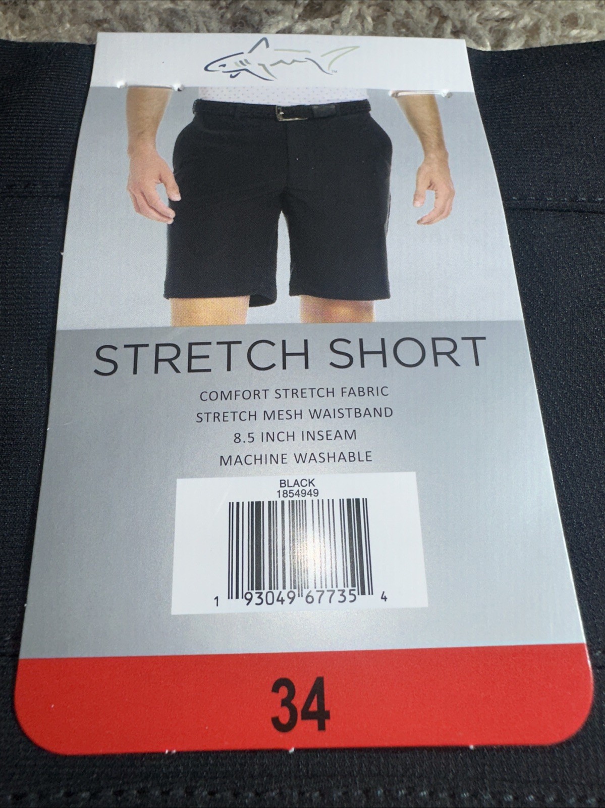 NEW Men’s Greg Norman Black Comfort Stretch Golf Shorts Size 34