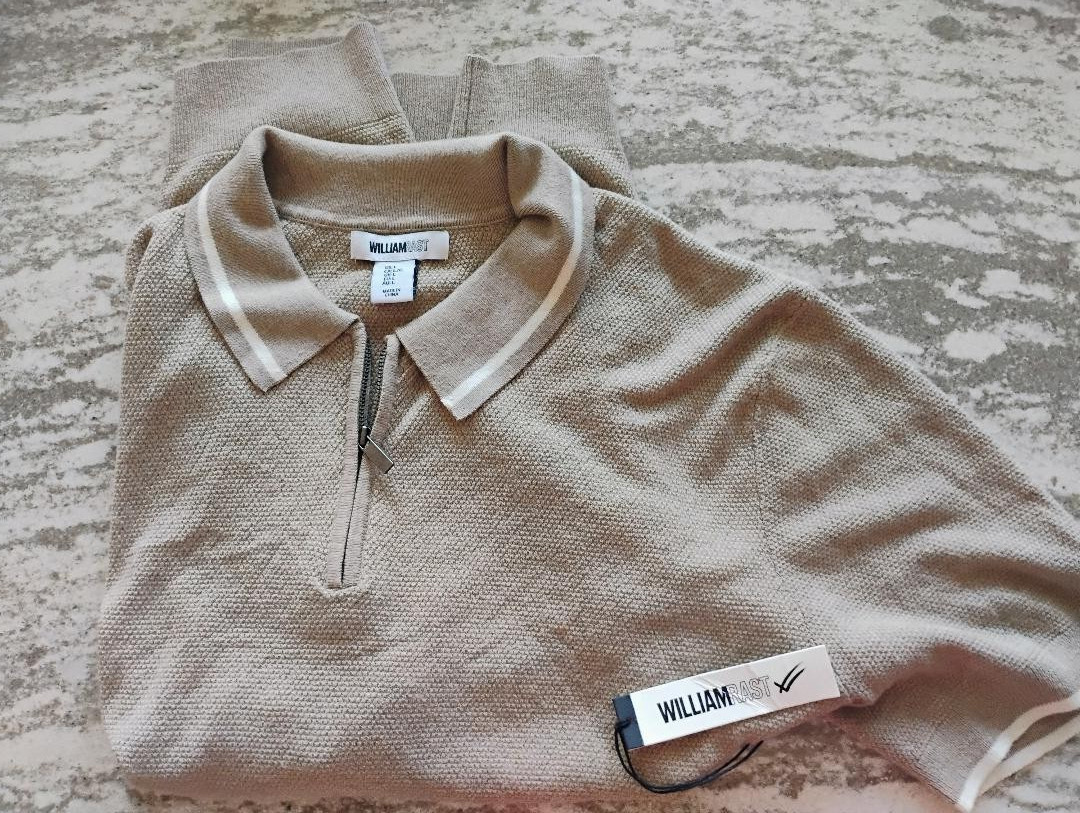William Rast Poly Blend 1/4 Zip Sweater Large MINT FREE SHIPPING!