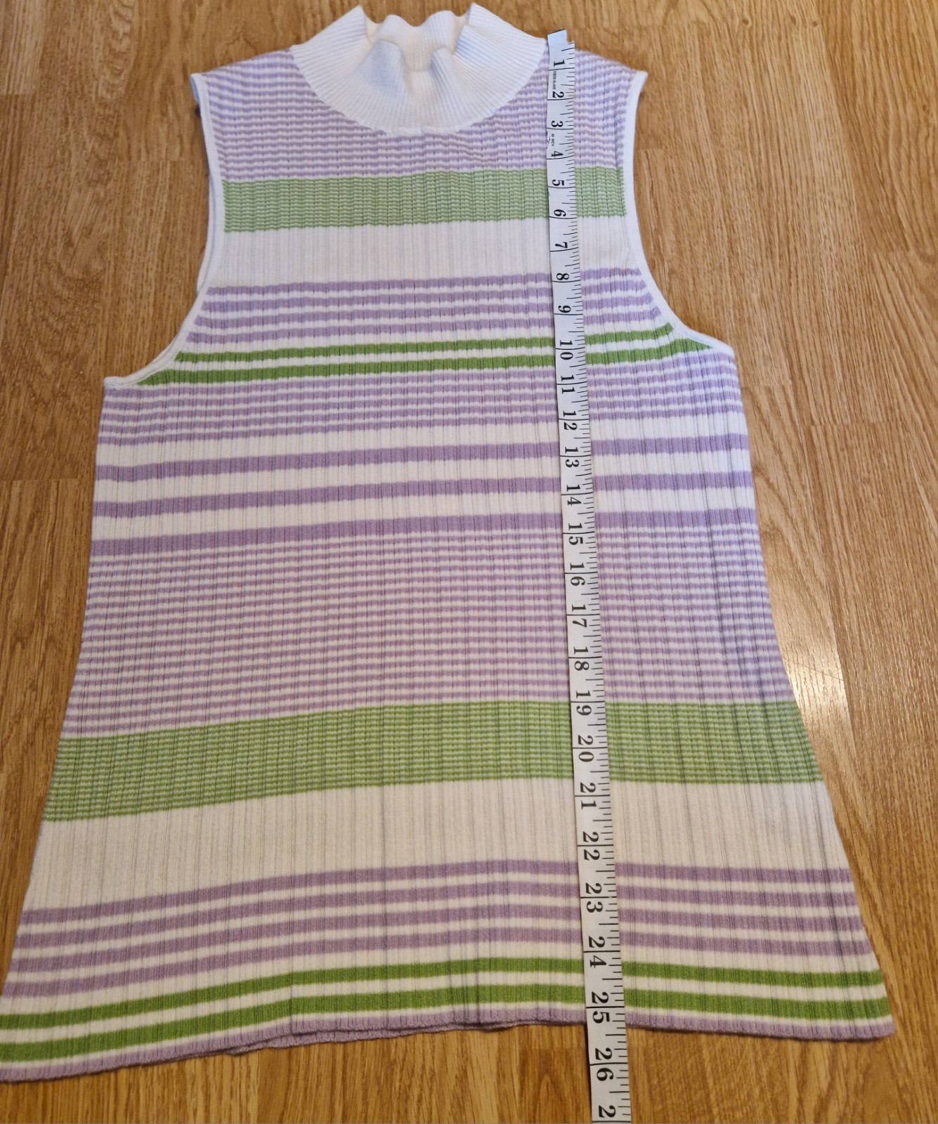 ​& Other Stories Paris Atelier Wool Blend Striped Ribbed Mock Neck Top Vest L